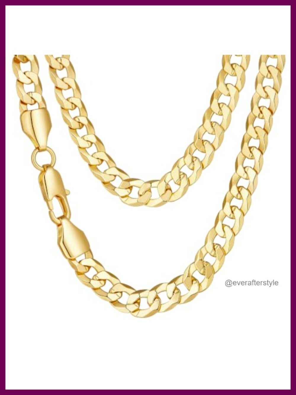 14K Gold Cuban Link Chain Necklace 3.5/7mm Lobster Clasp